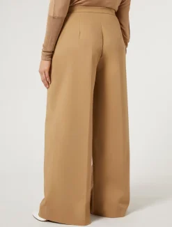 New Marina Rinaldi Cotton-blend canvas trousers GOLD