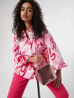 Sale Marina Rinaldi Cotton-blend canvas trousers FUCHSIA