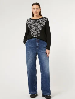 New Marina Rinaldi Cotton-blend denim jeans NAVY