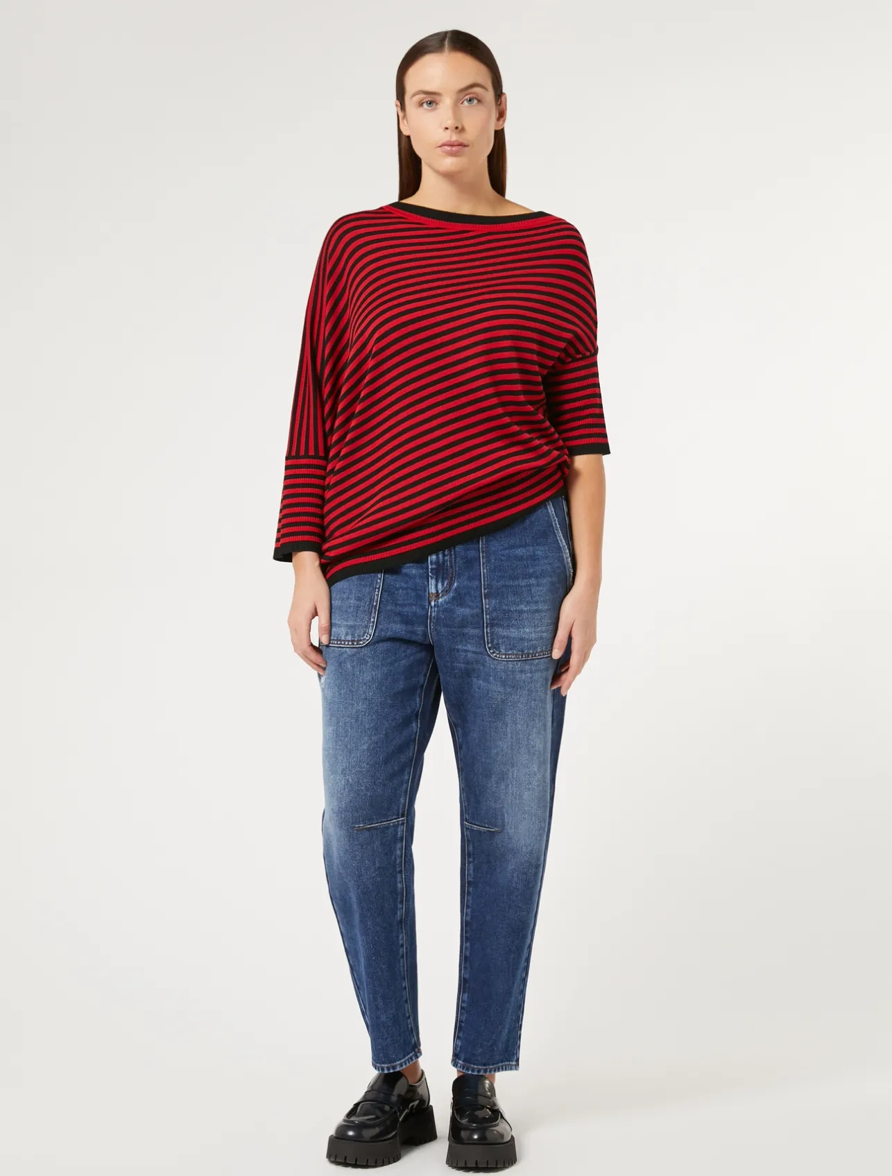 Discount Marina Rinaldi Cotton-blend denim jeans NAVY