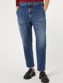 Discount Marina Rinaldi Cotton-blend denim jeans NAVY