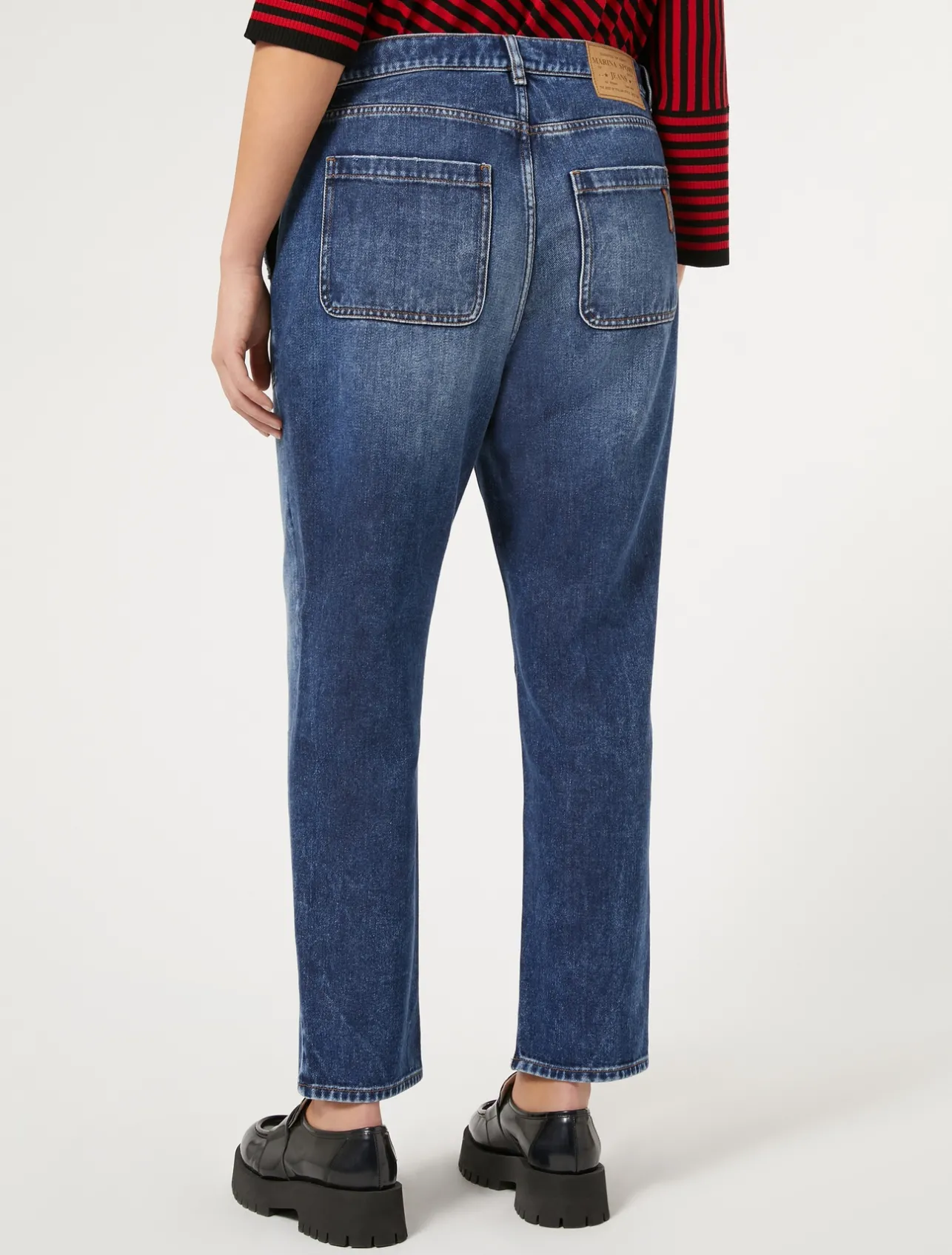 Discount Marina Rinaldi Cotton-blend denim jeans NAVY