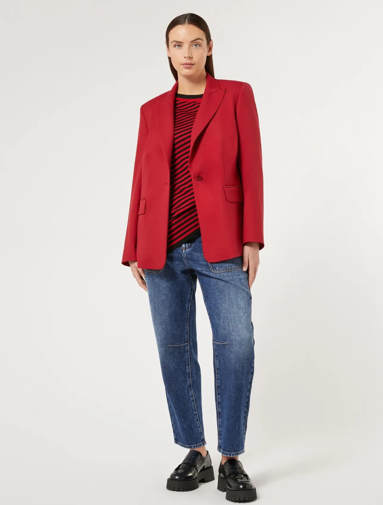 Discount Marina Rinaldi Cotton-blend denim jeans NAVY