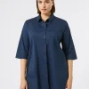 Sale Marina Rinaldi Cotton-blend poplin shirt MIDNIGHTBLUE