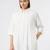 Clearance Marina Rinaldi Cotton-blend poplin shirt OPTICALWHITE