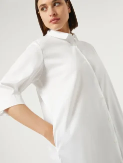 Clearance Marina Rinaldi Cotton-blend poplin shirt OPTICALWHITE