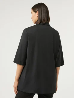 Sale Marina Rinaldi Cotton-blend poplin shirt BLACK