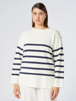 Fashion Marina Rinaldi Cotton-blend sweater IVORY