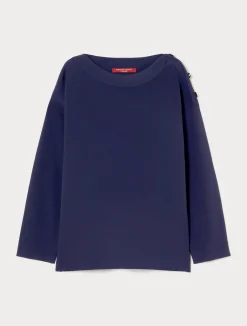 Sale Marina Rinaldi Cotton-blend sweater NAVY
