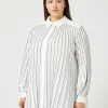 New Marina Rinaldi Crepe de chine shirt WHITEBLACK