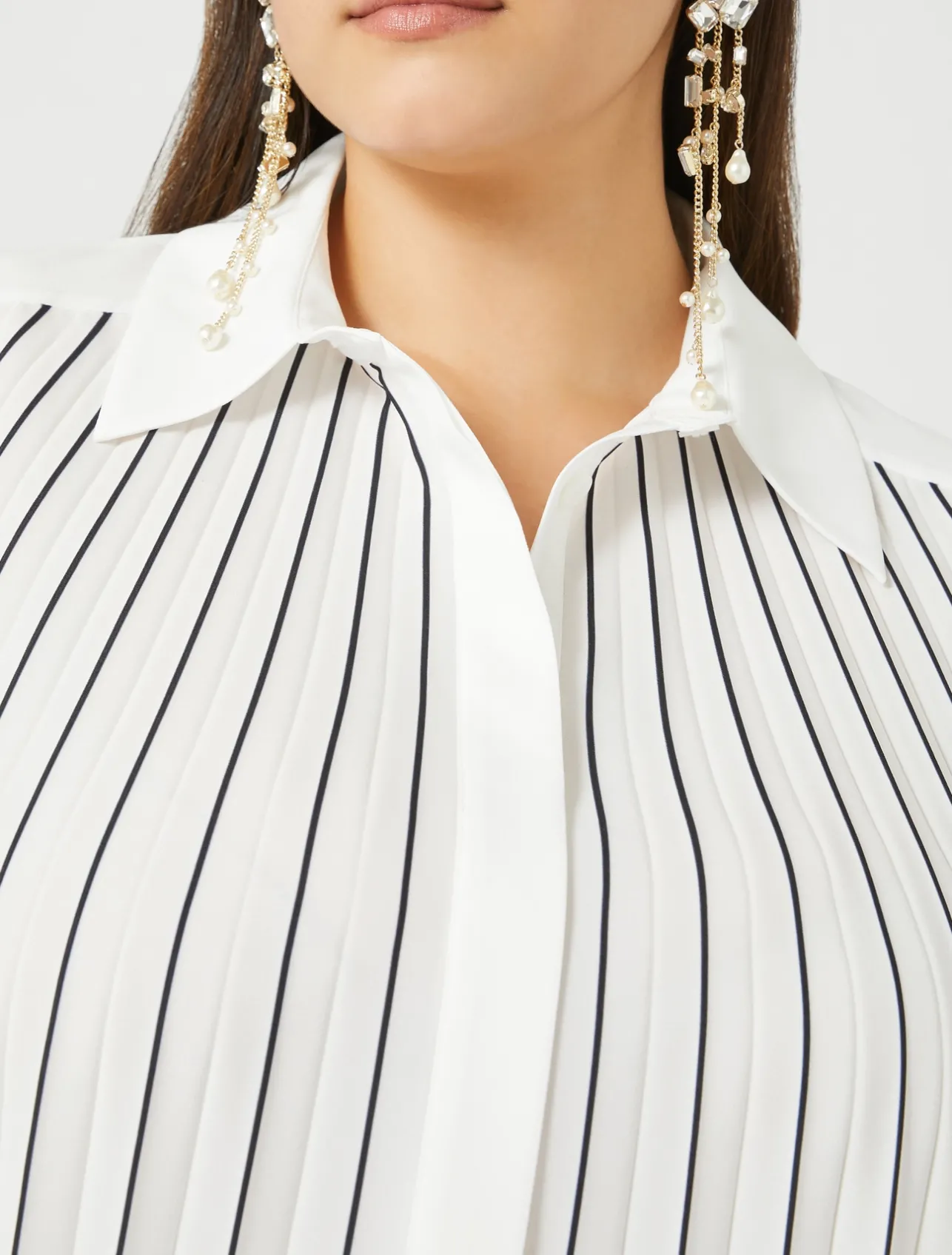 New Marina Rinaldi Crepe de chine shirt WHITEBLACK