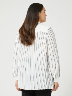 New Marina Rinaldi Crepe de chine shirt WHITEBLACK