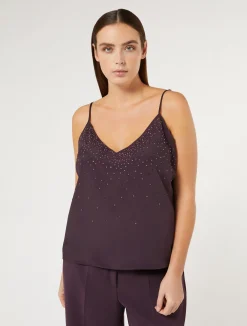 Outlet Marina Rinaldi Crepe de chine top BORDEAUX