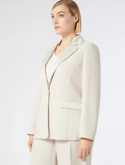 Discount Marina Rinaldi Crepe envers satin blazer jacket BEIGE