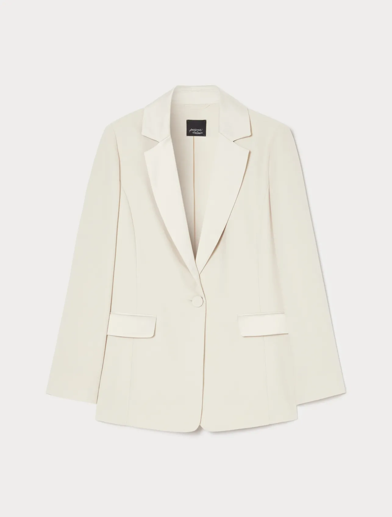 Discount Marina Rinaldi Crepe envers satin blazer jacket BEIGE