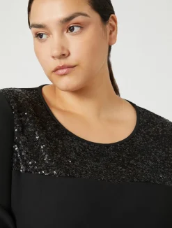 Outlet Marina Rinaldi Crepe envers satin blouse BLACK