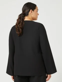 Outlet Marina Rinaldi Crepe envers satin blouse BLACK