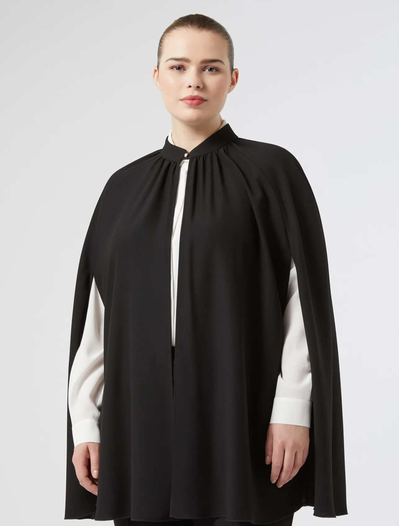 Discount Marina Rinaldi Crepe envers satin cape BLACK