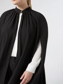Discount Marina Rinaldi Crepe envers satin cape BLACK