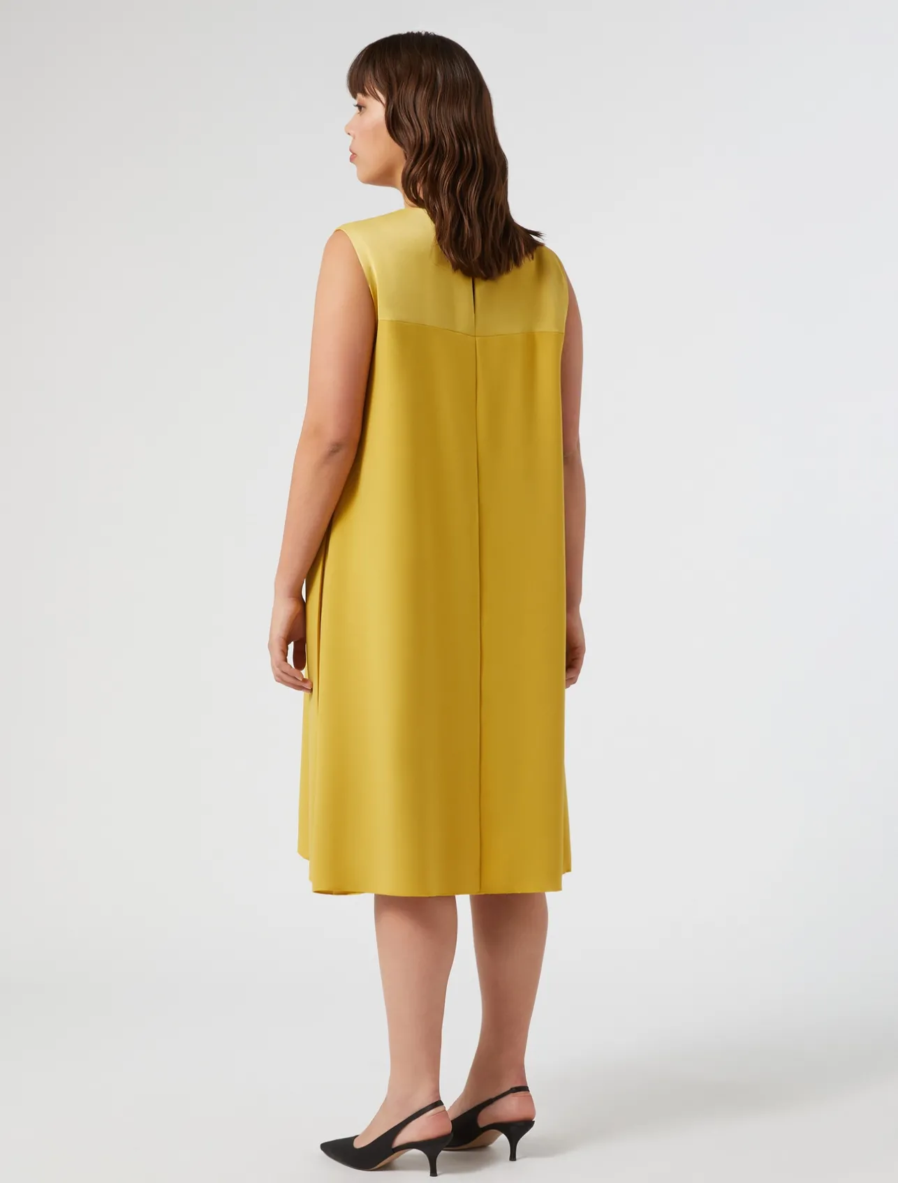 Hot Marina Rinaldi Crepe envers satin dress GOLD