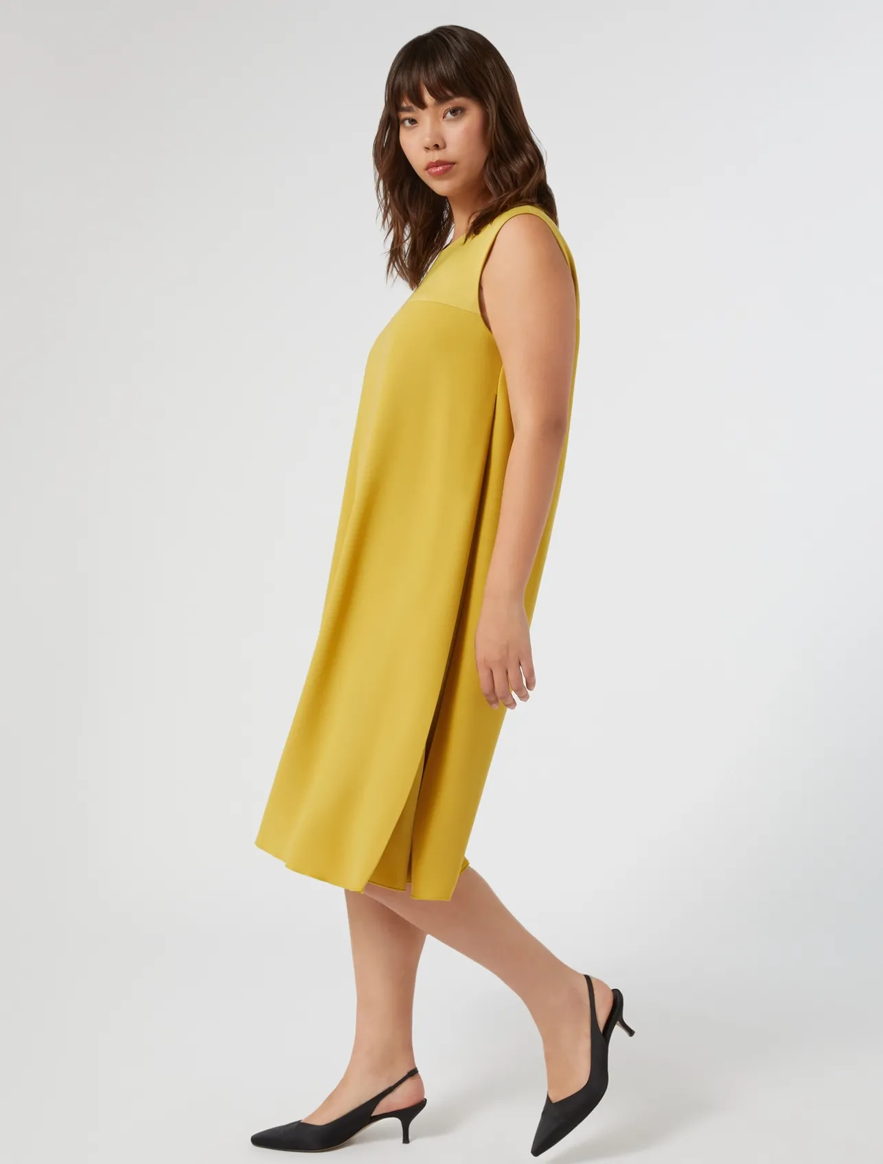 Hot Marina Rinaldi Crepe envers satin dress GOLD