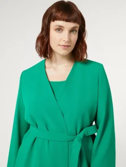 Sale Marina Rinaldi Crepe envers satin jacket GREEN