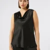Online Marina Rinaldi Crepe envers satin top BLACK
