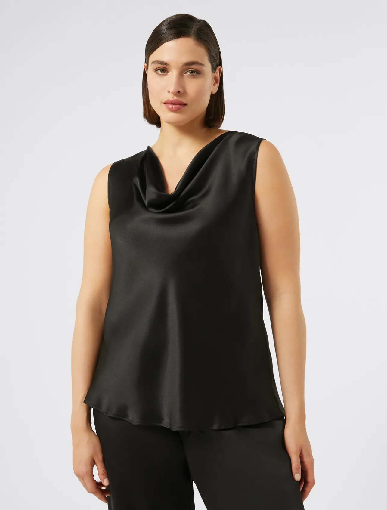Online Marina Rinaldi Crepe envers satin top BLACK