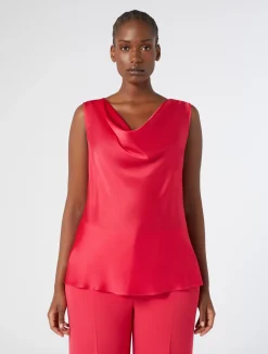 Discount Marina Rinaldi Crepe envers satin top FUCHSIA