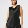 New Marina Rinaldi Crepe envers satin top MIDNIGHTBLUE