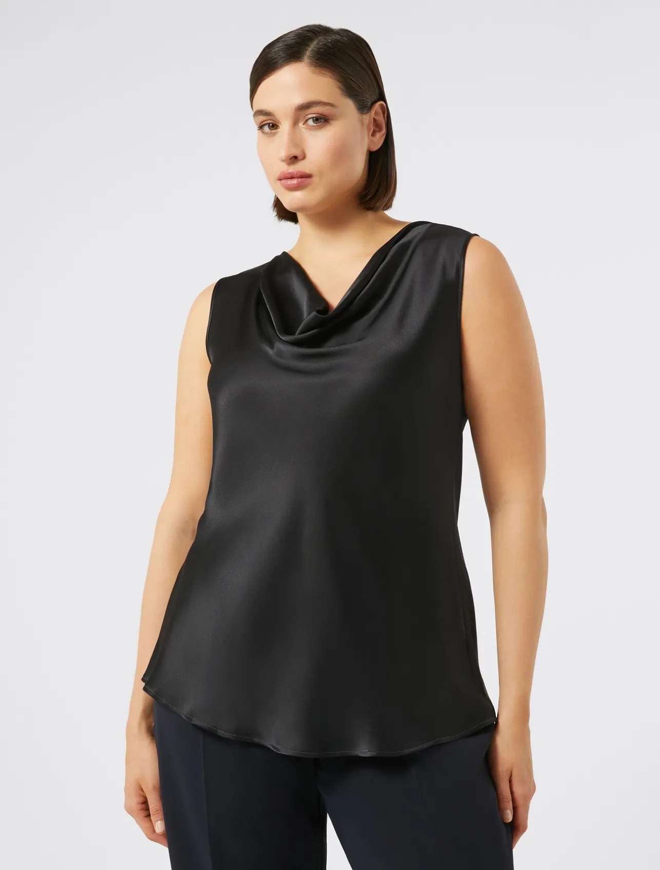 New Marina Rinaldi Crepe envers satin top MIDNIGHTBLUE