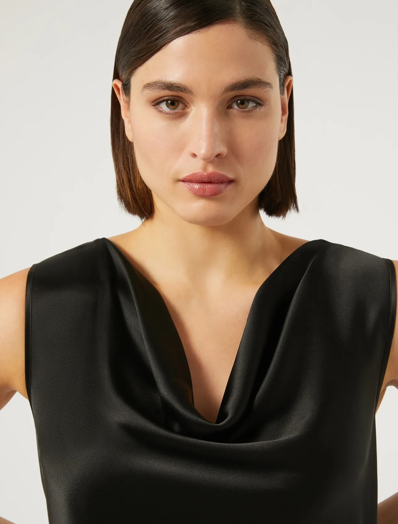 Online Marina Rinaldi Crepe envers satin top BLACK