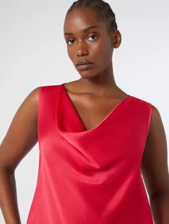 Discount Marina Rinaldi Crepe envers satin top FUCHSIA