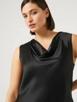 New Marina Rinaldi Crepe envers satin top MIDNIGHTBLUE