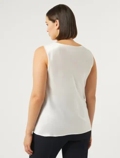 Discount Marina Rinaldi Crepe envers satin top WHITE