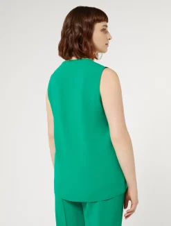 Best Marina Rinaldi Crepe envers satin top GREEN