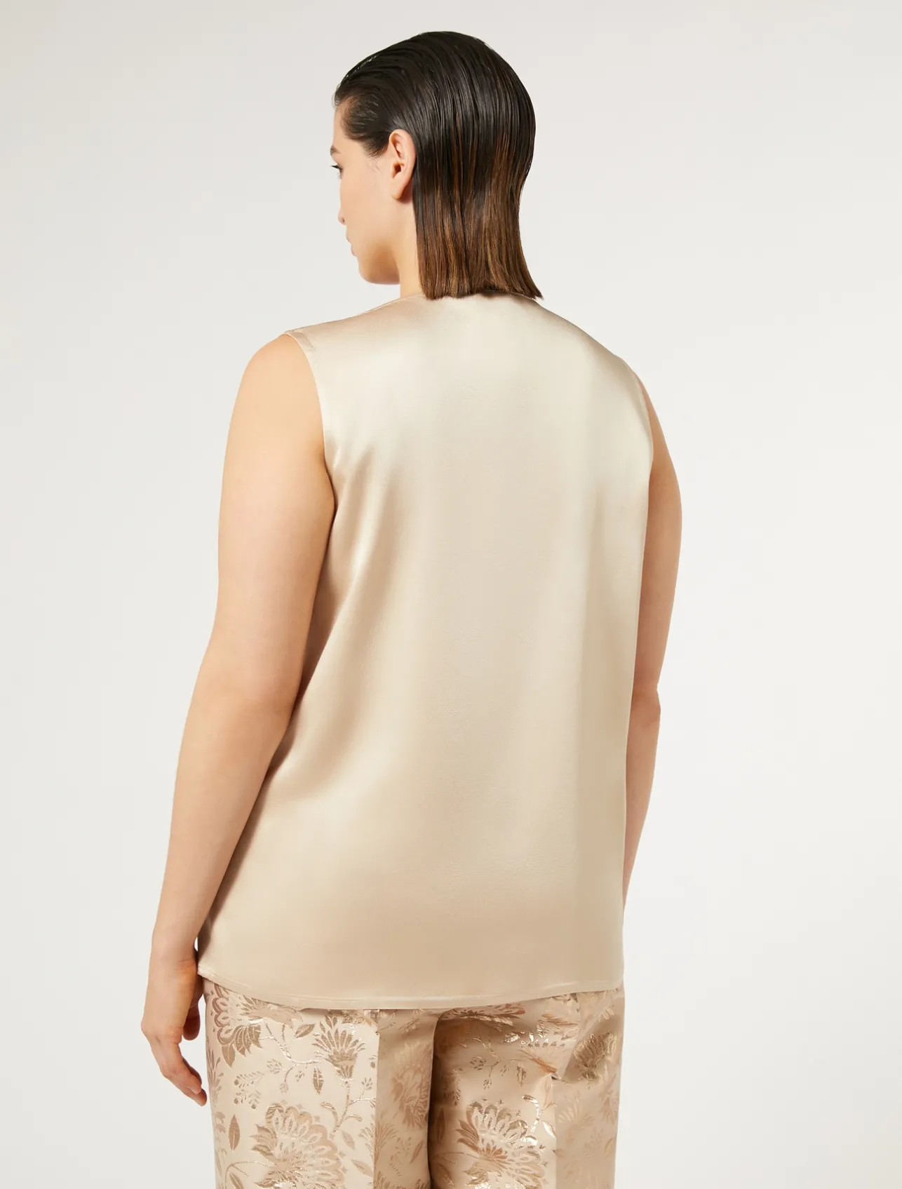Outlet Marina Rinaldi Crepe envers satin top HONEY