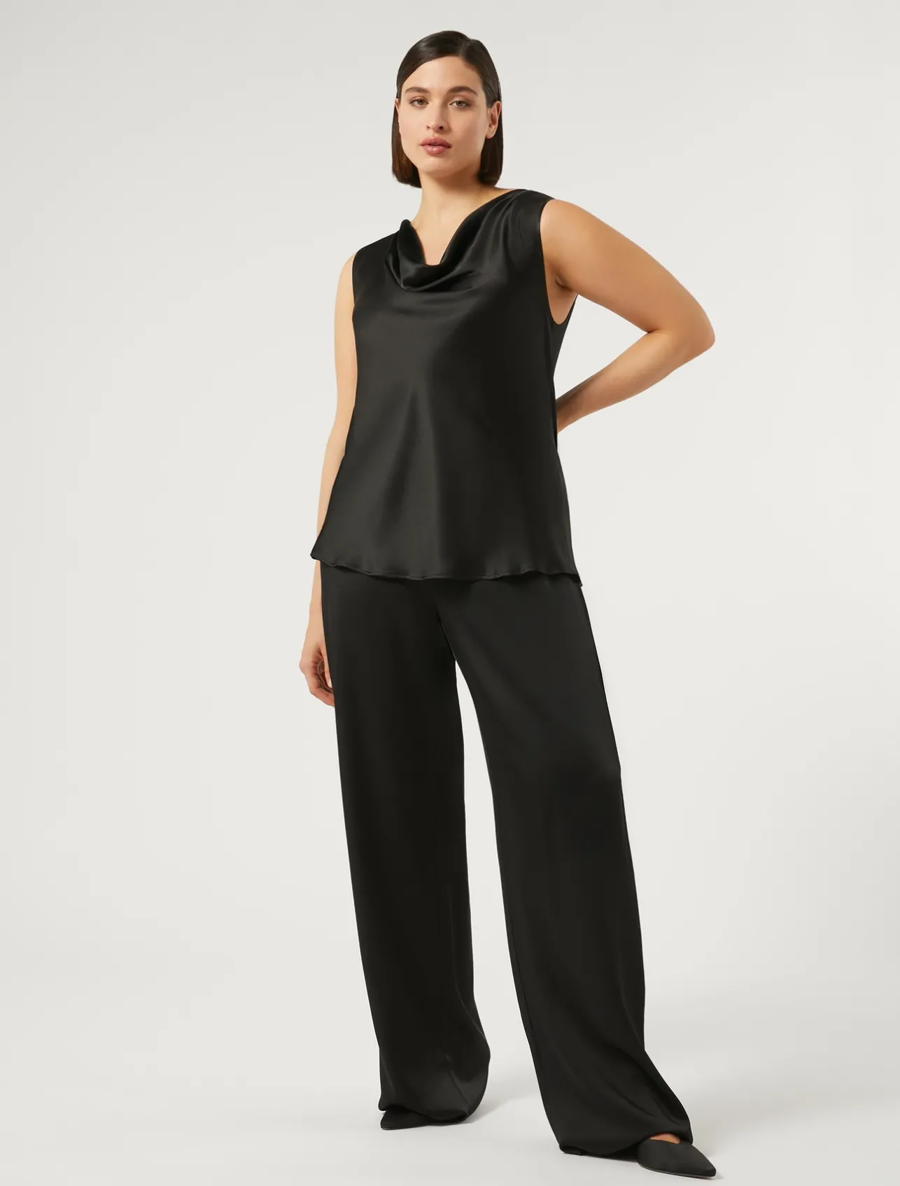 Online Marina Rinaldi Crepe envers satin top BLACK