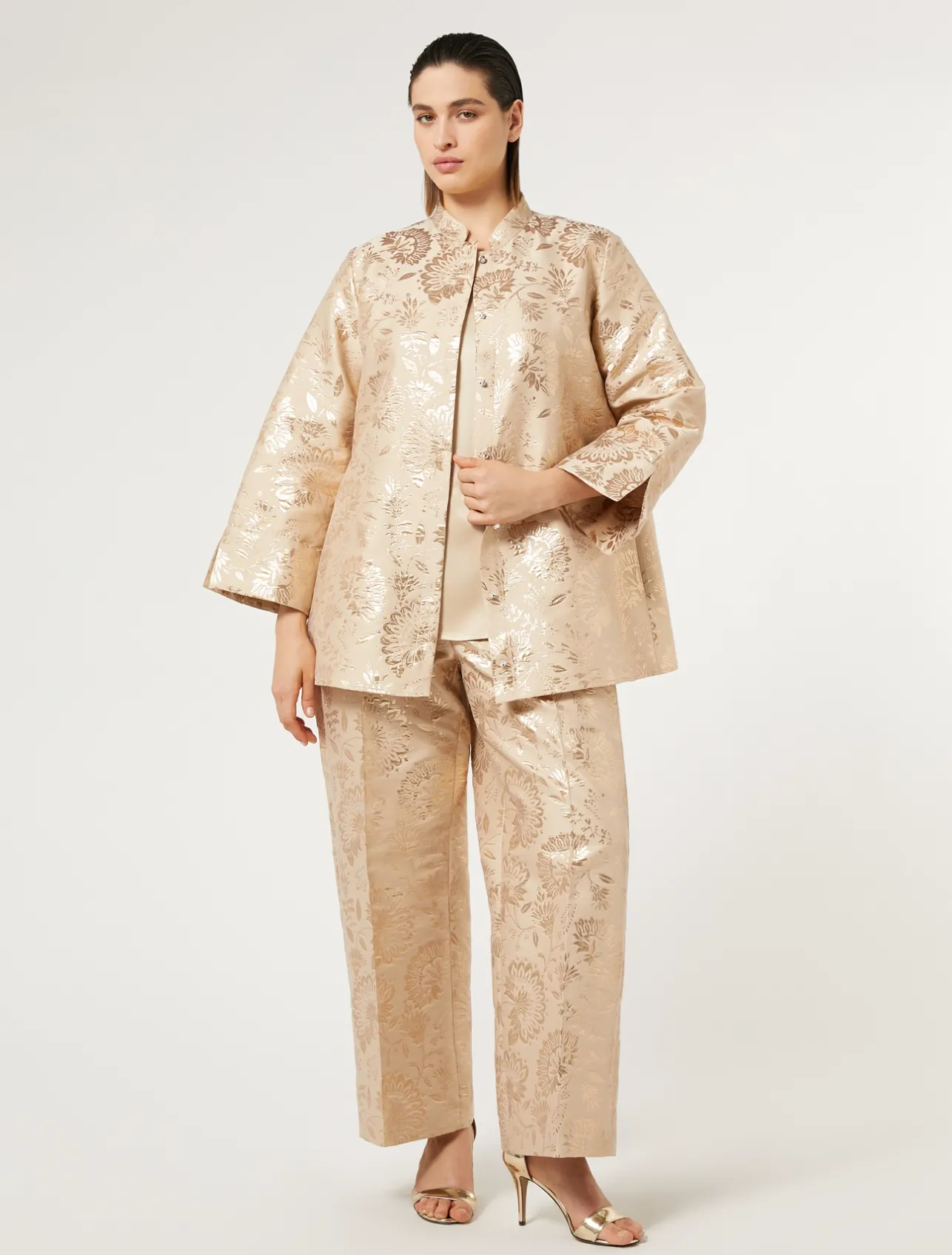 Outlet Marina Rinaldi Crepe envers satin top HONEY