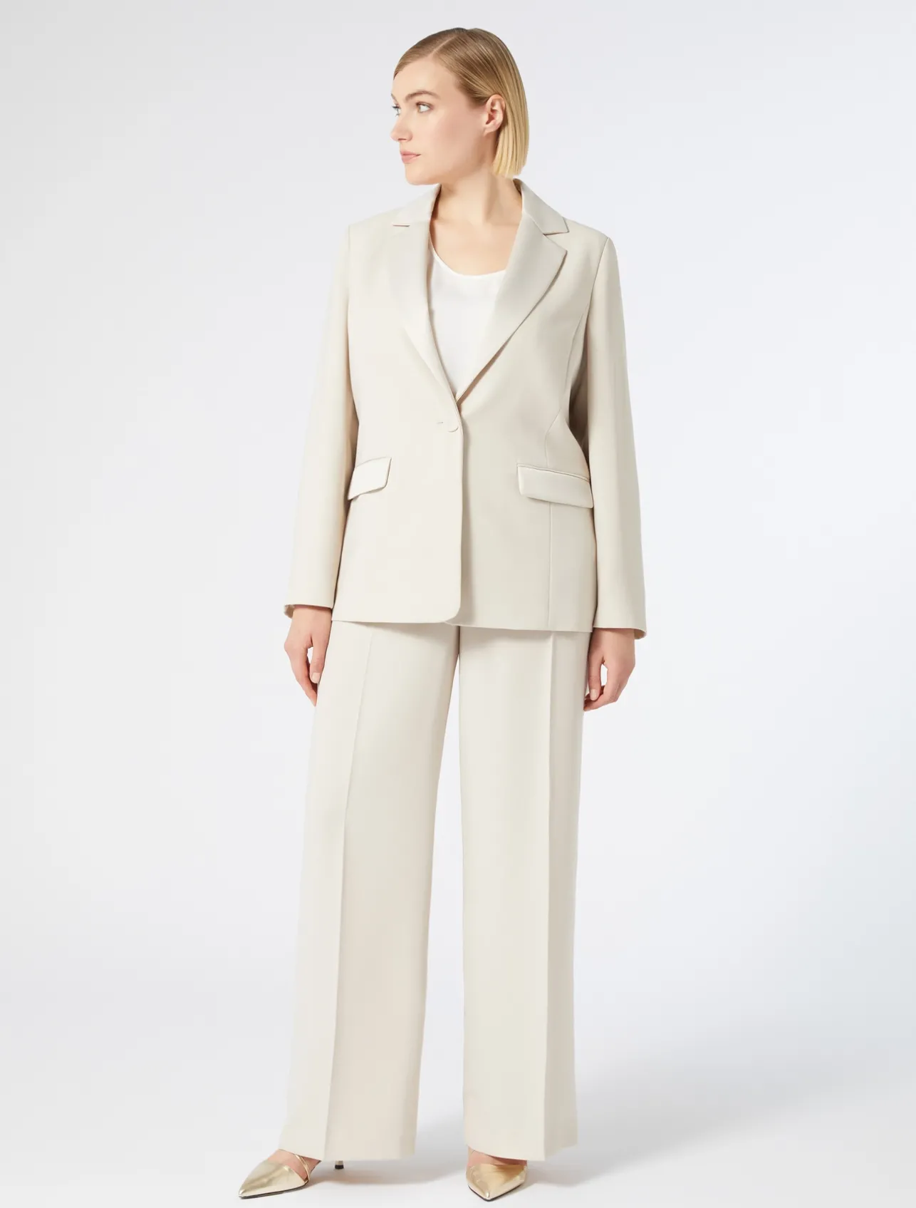 New Marina Rinaldi Crepe envers satin trousers BEIGE