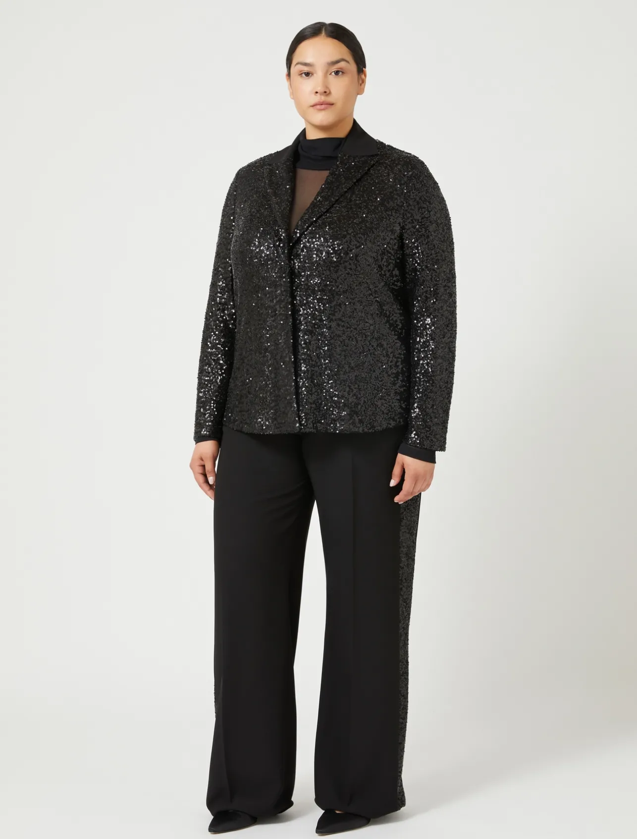 Best Marina Rinaldi Crepe envers satin trousers BLACK