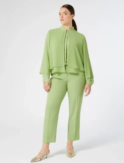 Best Marina Rinaldi Crepe envers satin trousers OLIVEGREEN