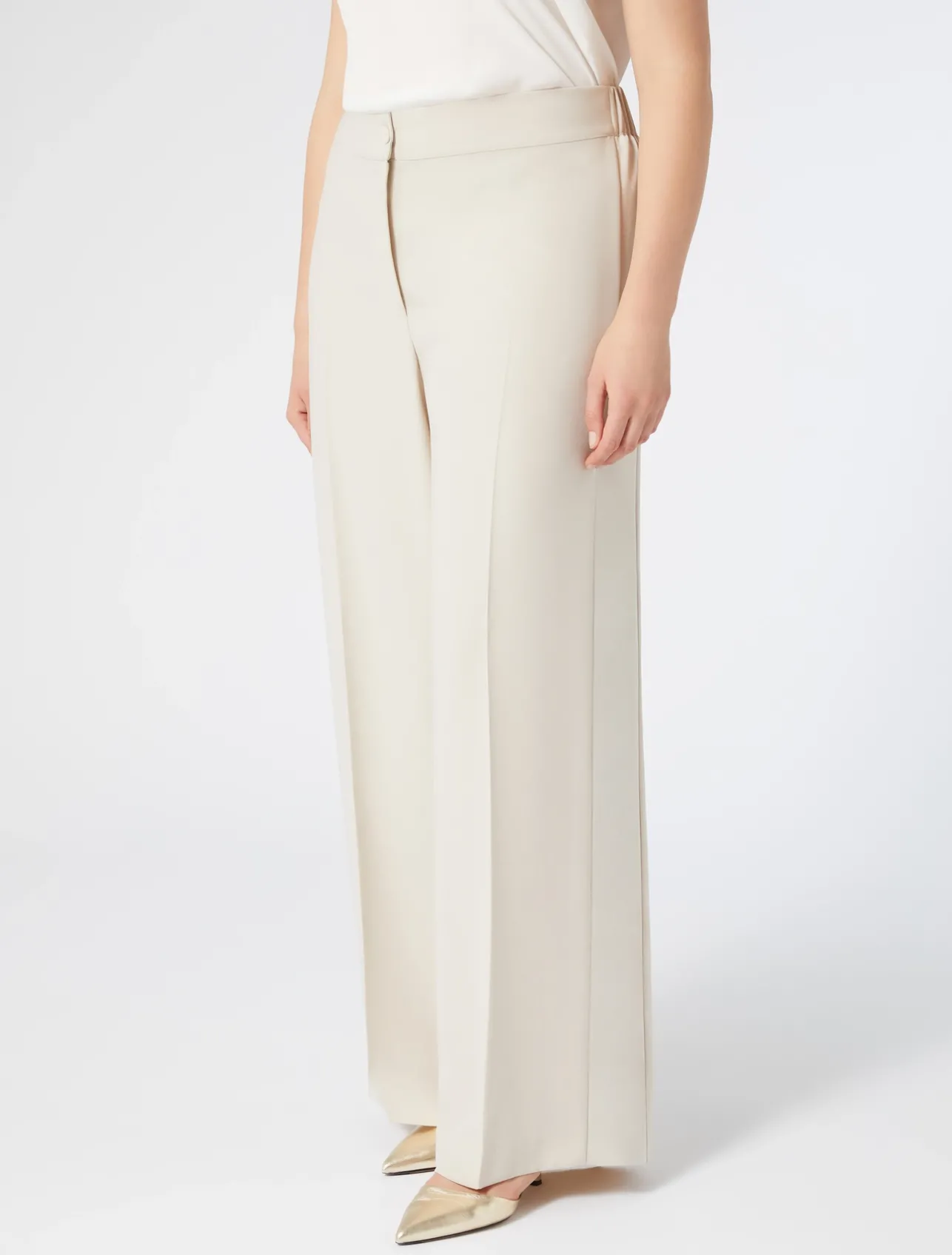 New Marina Rinaldi Crepe envers satin trousers BEIGE