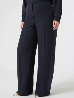Clearance Marina Rinaldi Crepe envers satin trousers MIDNIGHTBLUE