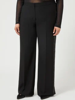 Best Marina Rinaldi Crepe envers satin trousers BLACK