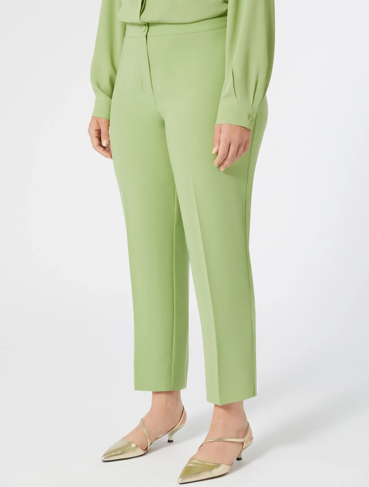 Best Marina Rinaldi Crepe envers satin trousers OLIVEGREEN