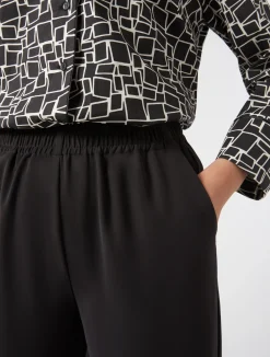 Clearance Marina Rinaldi Crepe envers satin trousers BLACK