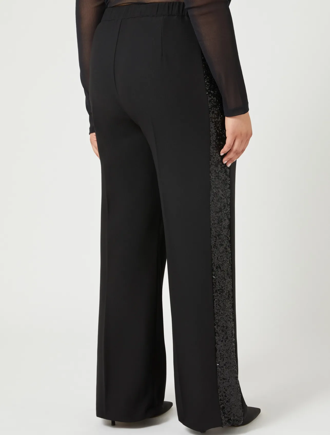 Best Marina Rinaldi Crepe envers satin trousers BLACK