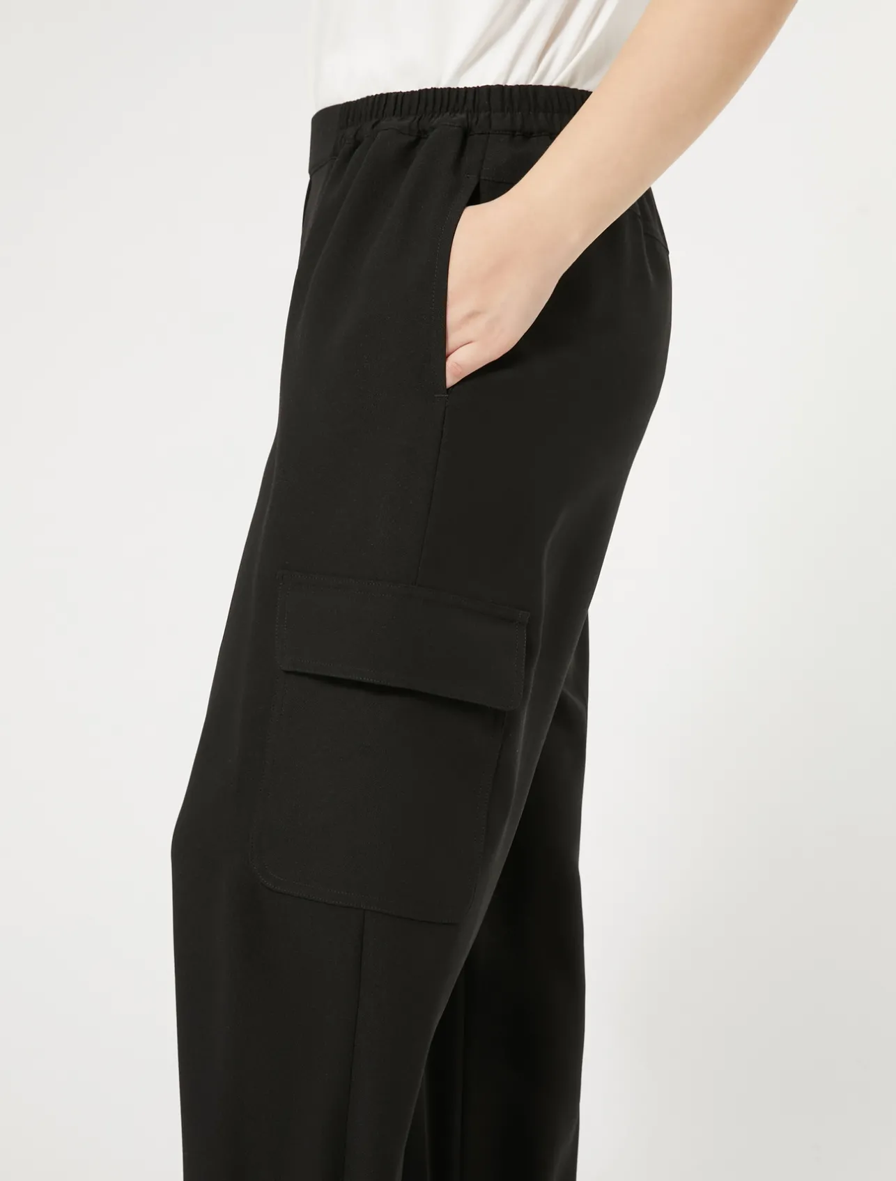 Best Marina Rinaldi Crepe envers satin trousers BLACK