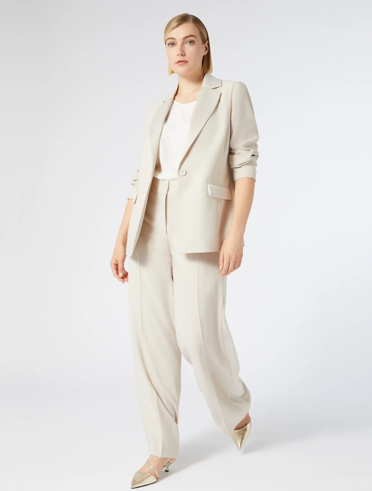 New Marina Rinaldi Crepe envers satin trousers BEIGE